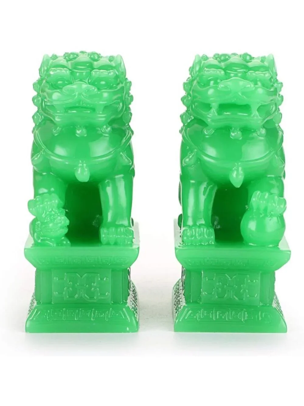 Feng Shui Guardian Lion Statues - Fu Foo Dogs for Office Desk & Home Decor